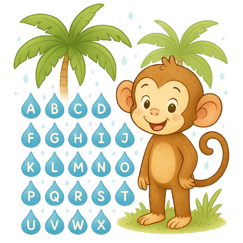 ABC-Spiel zum Lernen der englischen Buchstaben